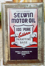 5 Gallon Early Square Motor Oil Can - Selwin
